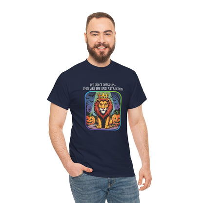 Leo Halloween Heavy Cotton Tee - Perfect for Men, Everyday Wear, Halloween Costume Alternative, Leo Gift