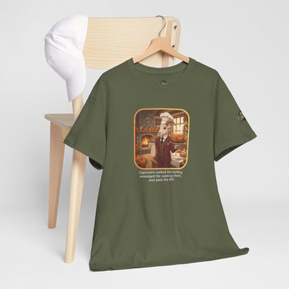 Capricorn Thanksgiving-Themed Unisex Heavy Cotton Tee