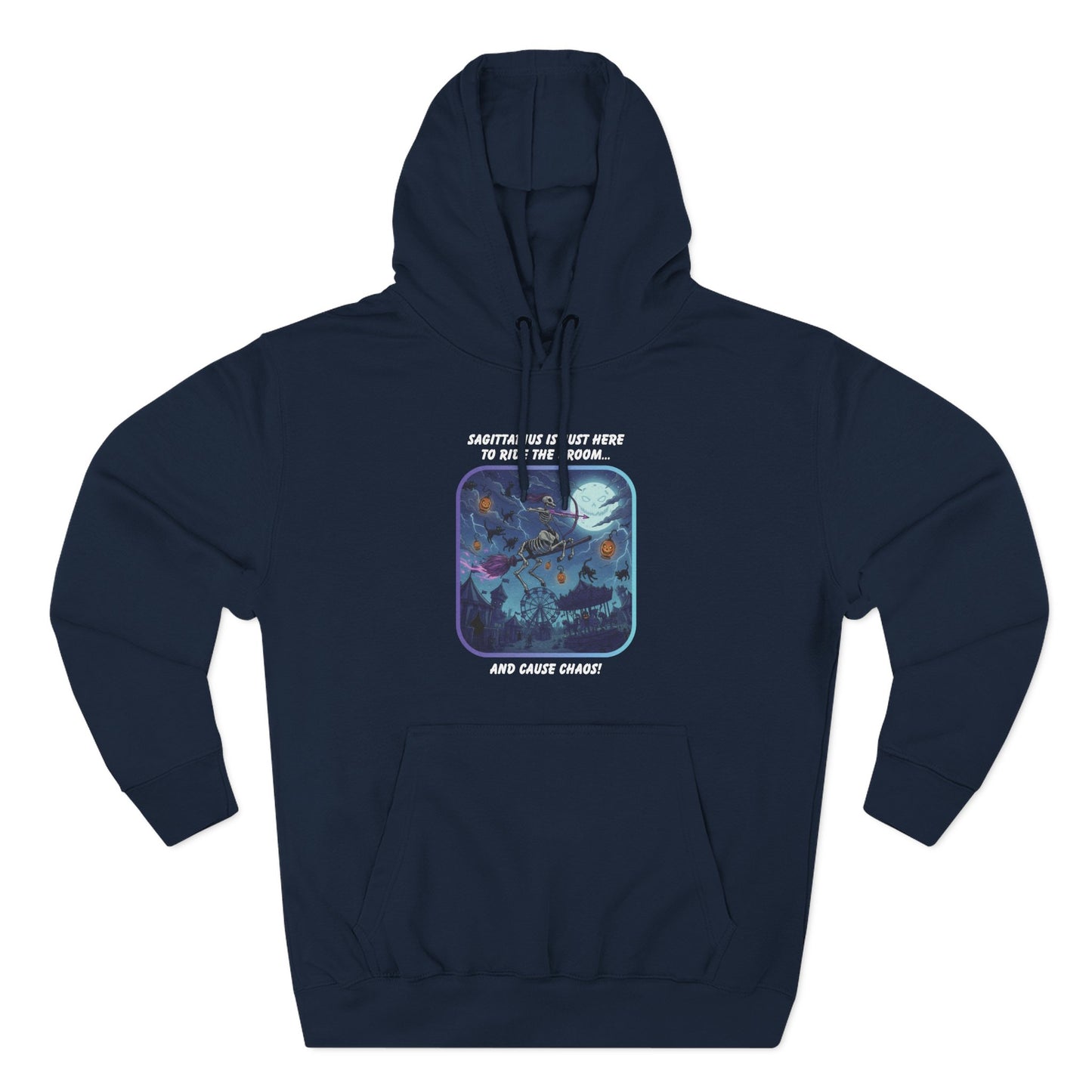 Sagittarius Halloween Themed Fleece Hoodie