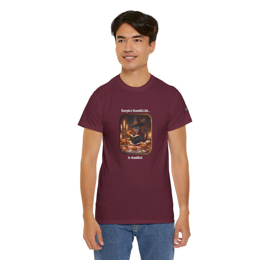 Scorpio Thanksgiving-Themed Unisex Heavy Cotton Tee