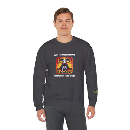 Halloween Aries-Inspired Crewneck Sweatshirt for Men - Perfect for Spooky Season, Aries Gift , Zodiac Gifts, Comfortable Style