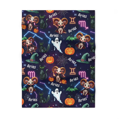 Aries Astrology Halloween-Themed Baby Blanket