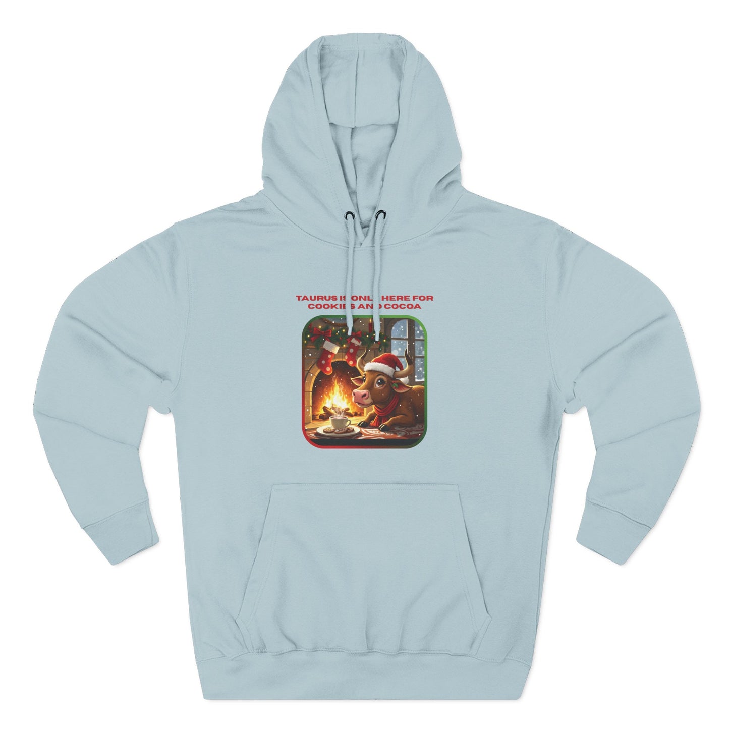 Taurus Christmas-Themed Three Panel Fleece Hoodie for Her