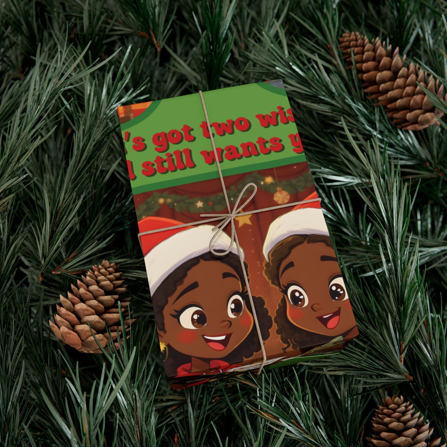 Gemini African-American Female Holiday Gift Wrap