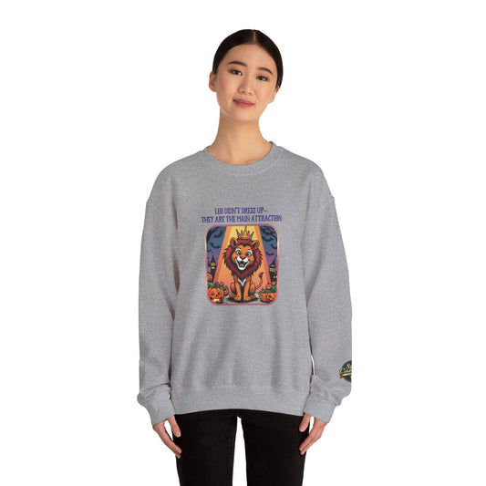 Leo Halloween Inspired Ladies Crewneck Sweatshirt, Cozy Astrology Gift, Halloween Apparel, Zodiac Inspired Clothing