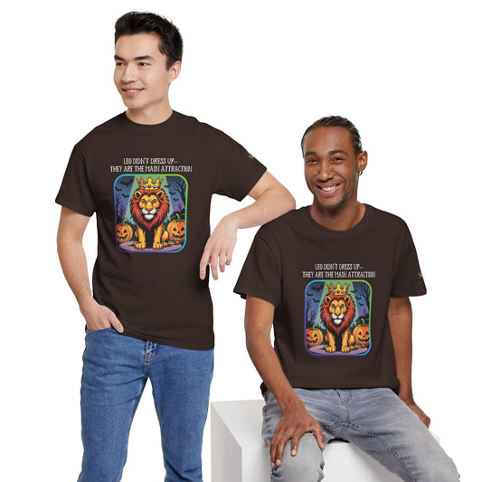Leo Halloween Heavy Cotton Tee - Perfect for Men, Everyday Wear, Halloween Costume Alternative, Leo Gift