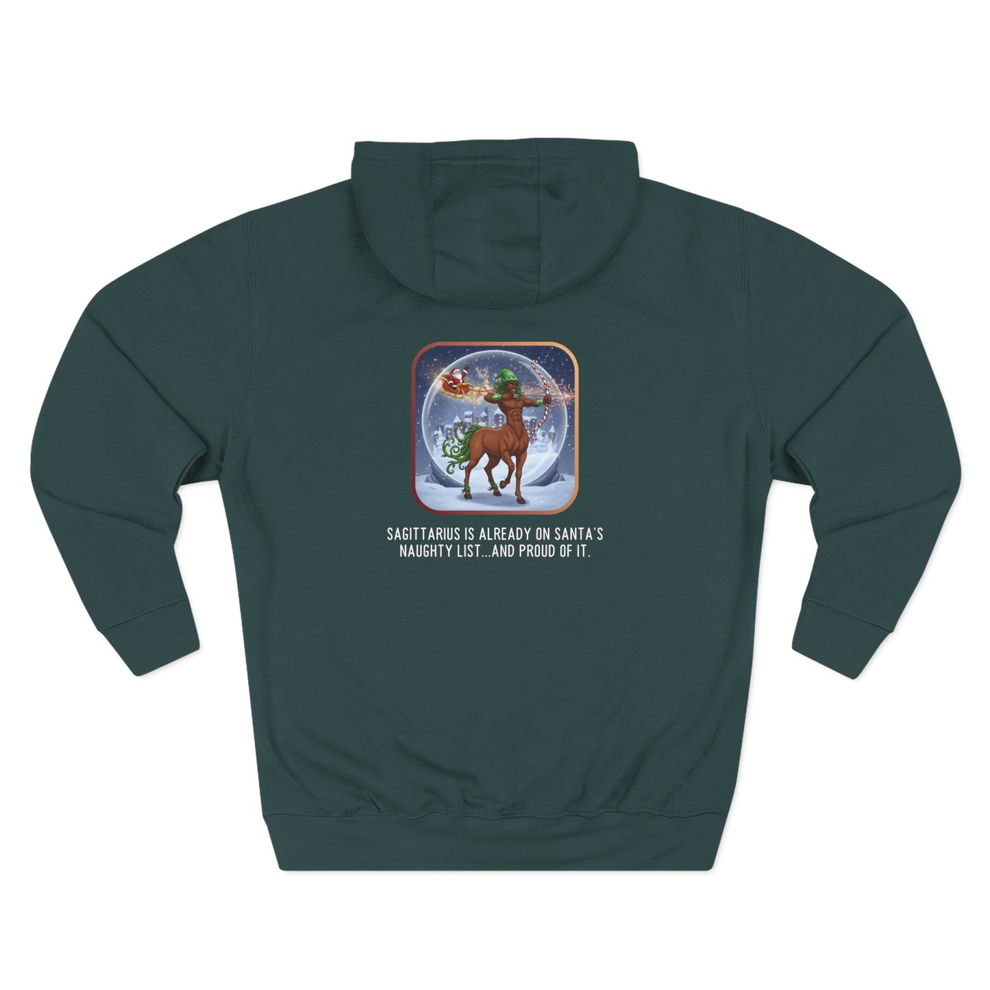 Sagittarius Christmas-Themed Hoodie Three Panel Fleece Pullover