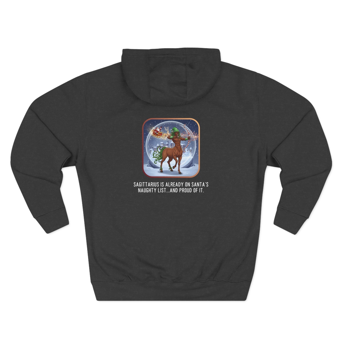 Sagittarius Christmas-Themed Hoodie Three Panel Fleece Pullover