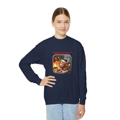 Taurus Christmas-Themed Youth Crewneck Pullover Sweatshirt