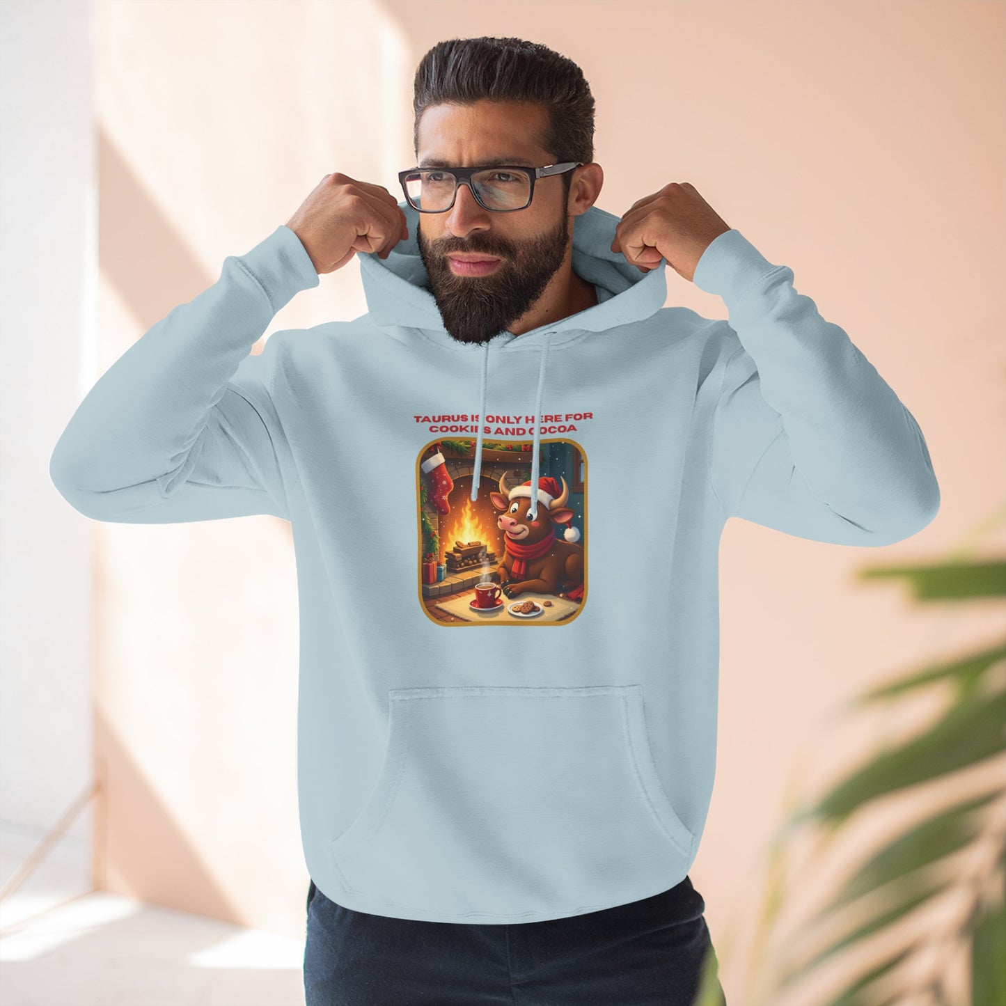 Taurus Christmas-Themed Three Panel Fleece Hoodie for Him