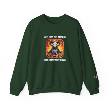 Halloween Aries-Inspired Crewneck Sweatshirt for Men - Perfect for Spooky Season, Aries Gift , Zodiac Gifts, Comfortable Style