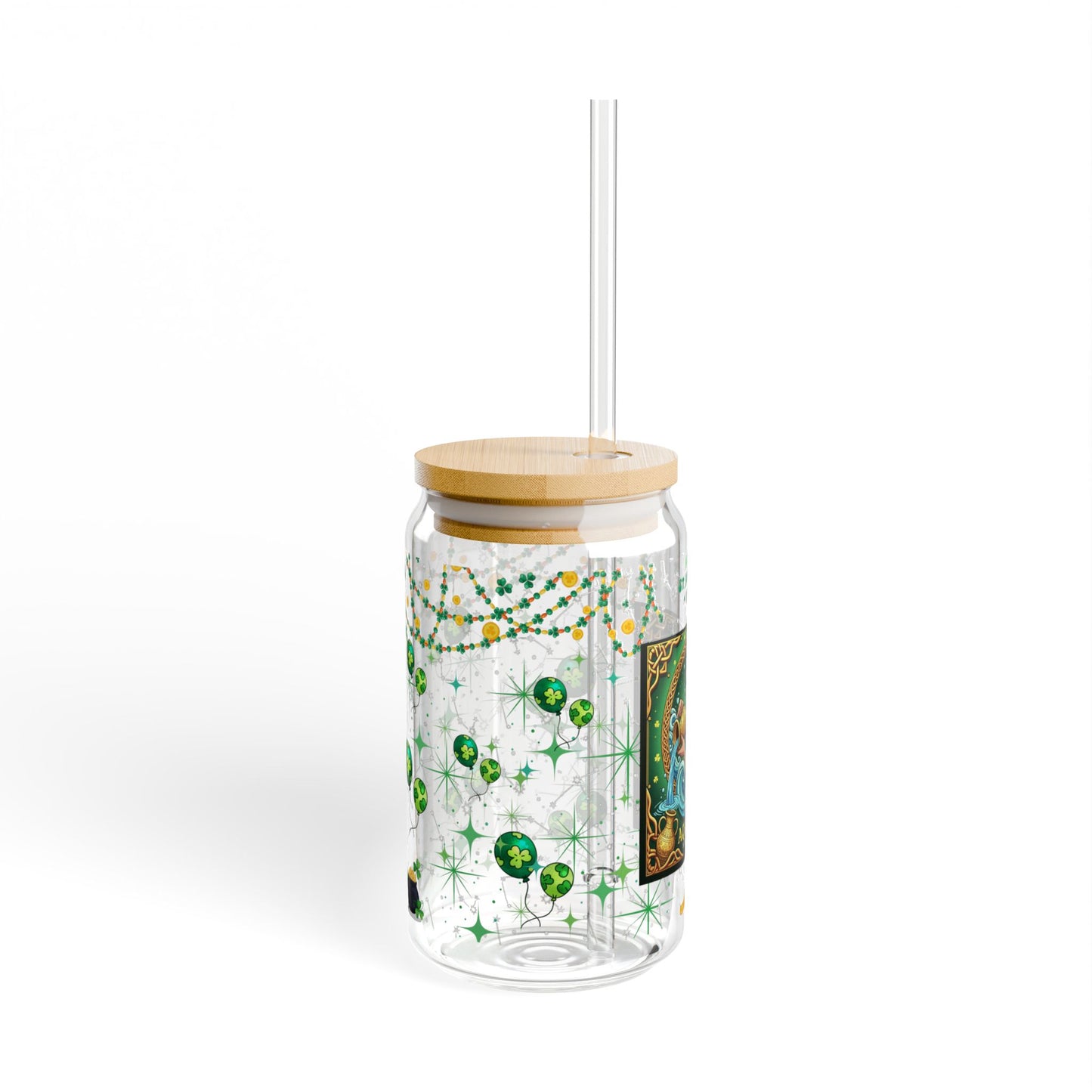 Aquarius Sipper Glass 16oz – St. Patrick's Day Design