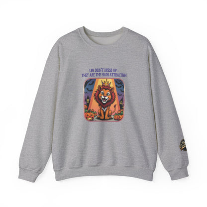 Leo Halloween Inspired Ladies Crewneck Sweatshirt, Cozy Astrology Gift, Halloween Apparel, Zodiac Inspired Clothing