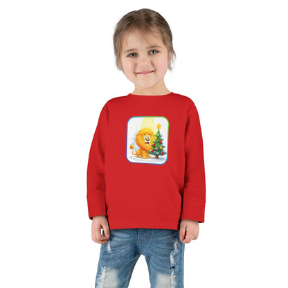 Leo Christmas-Themed Toddler Long Sleeve Tee