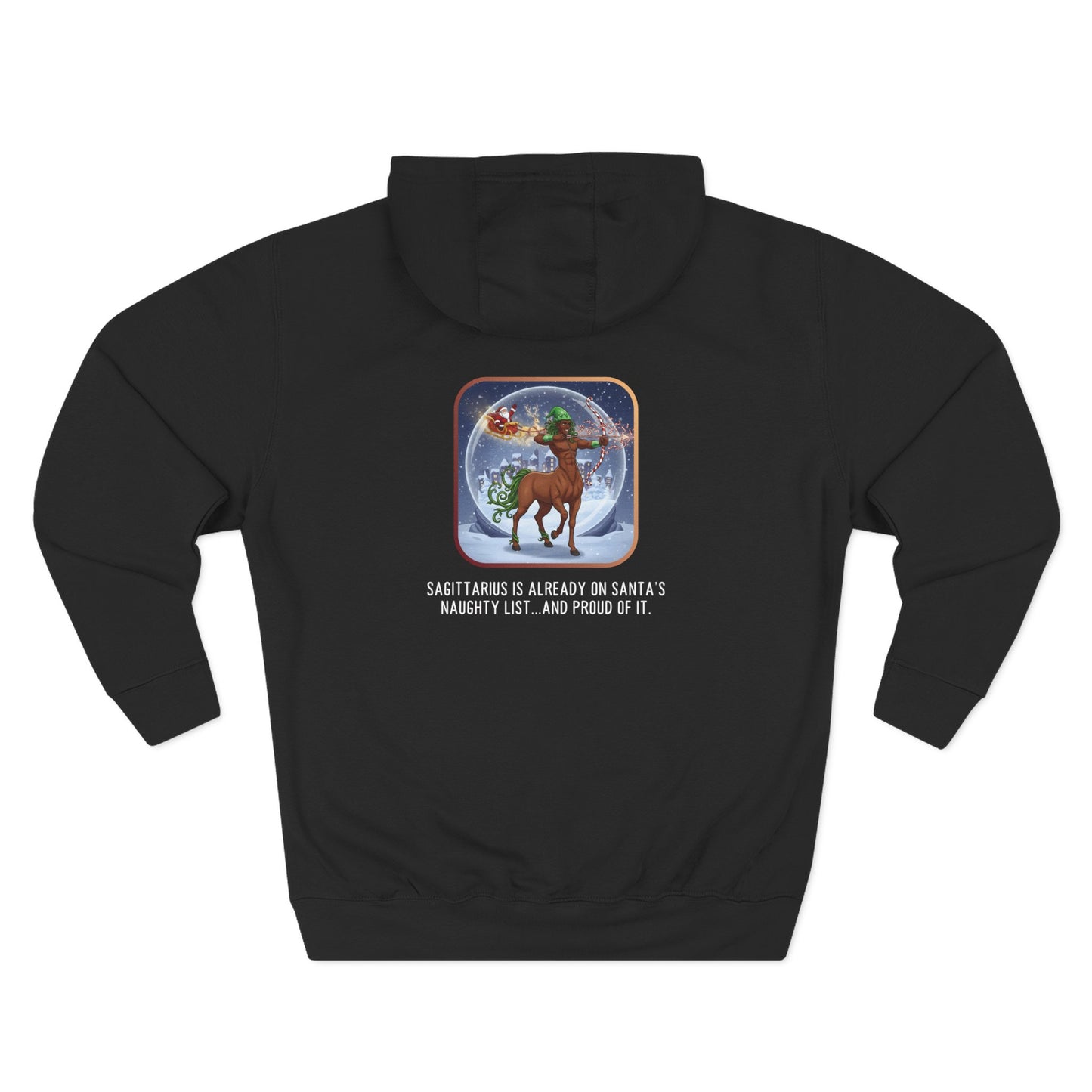 Sagittarius Christmas-Themed Hoodie Three Panel Fleece Pullover