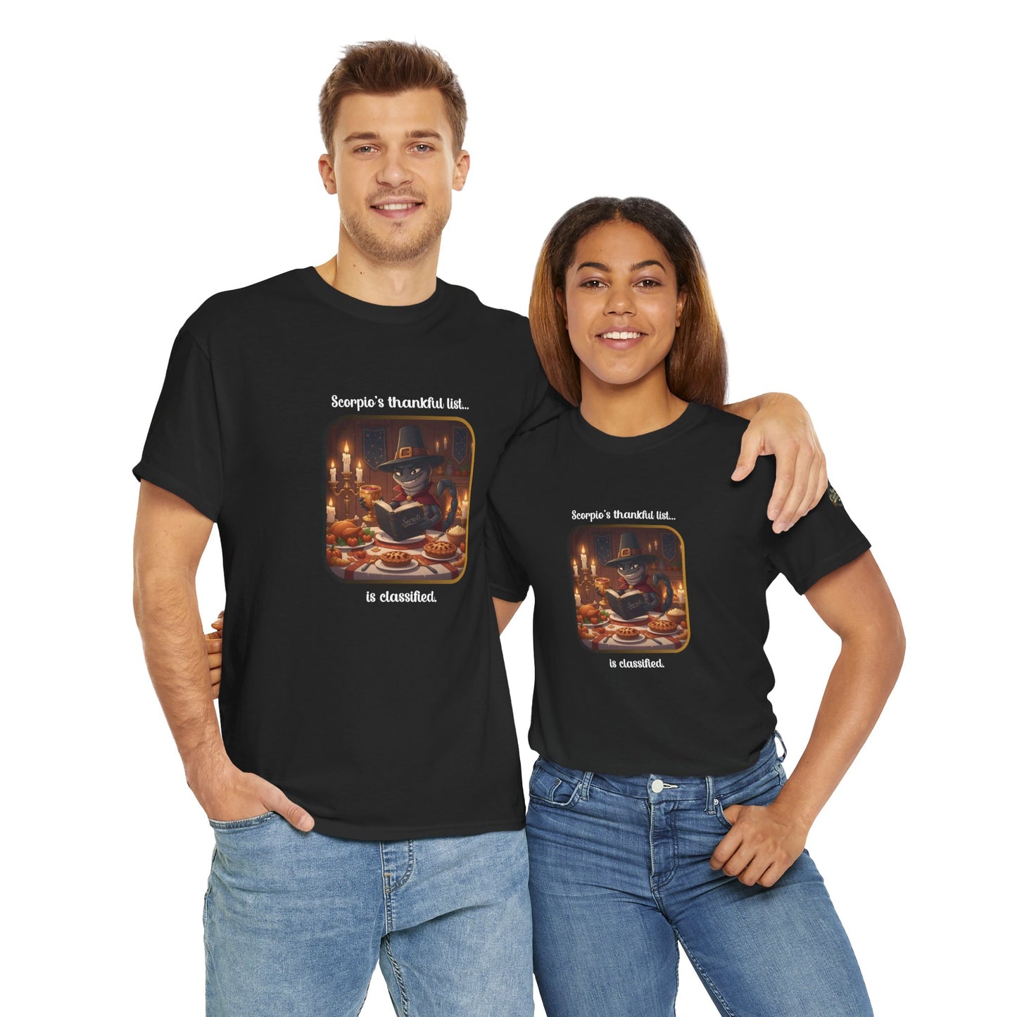 Scorpio Thanksgiving-Themed Unisex Heavy Cotton Tee