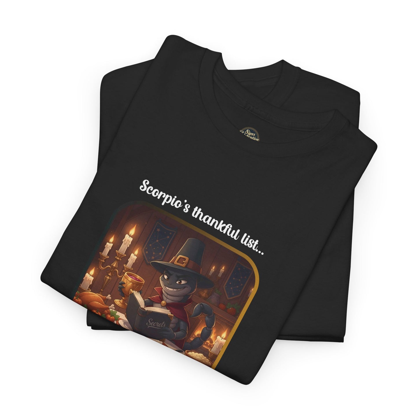 Scorpio Thanksgiving-Themed Unisex Heavy Cotton Tee