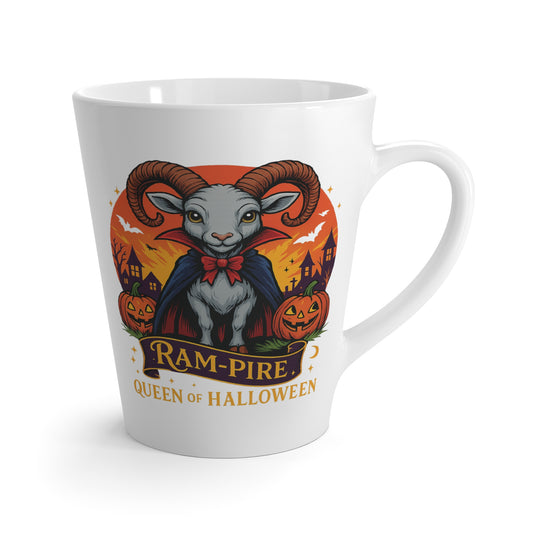 Halloween-Themed Aries Latte Mug - Cozy Fall Latte Cup, Cute Coffee Cup, Halloween Gift for Aries, Halloween Decor, Zodiac Inspired