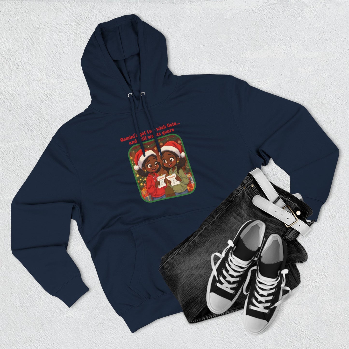 Gemini Christmas-Themed Three Panel Fleece Hoodie #4