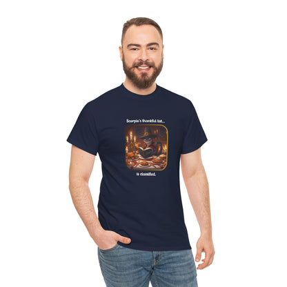 Scorpio Thanksgiving-Themed Unisex Heavy Cotton Tee