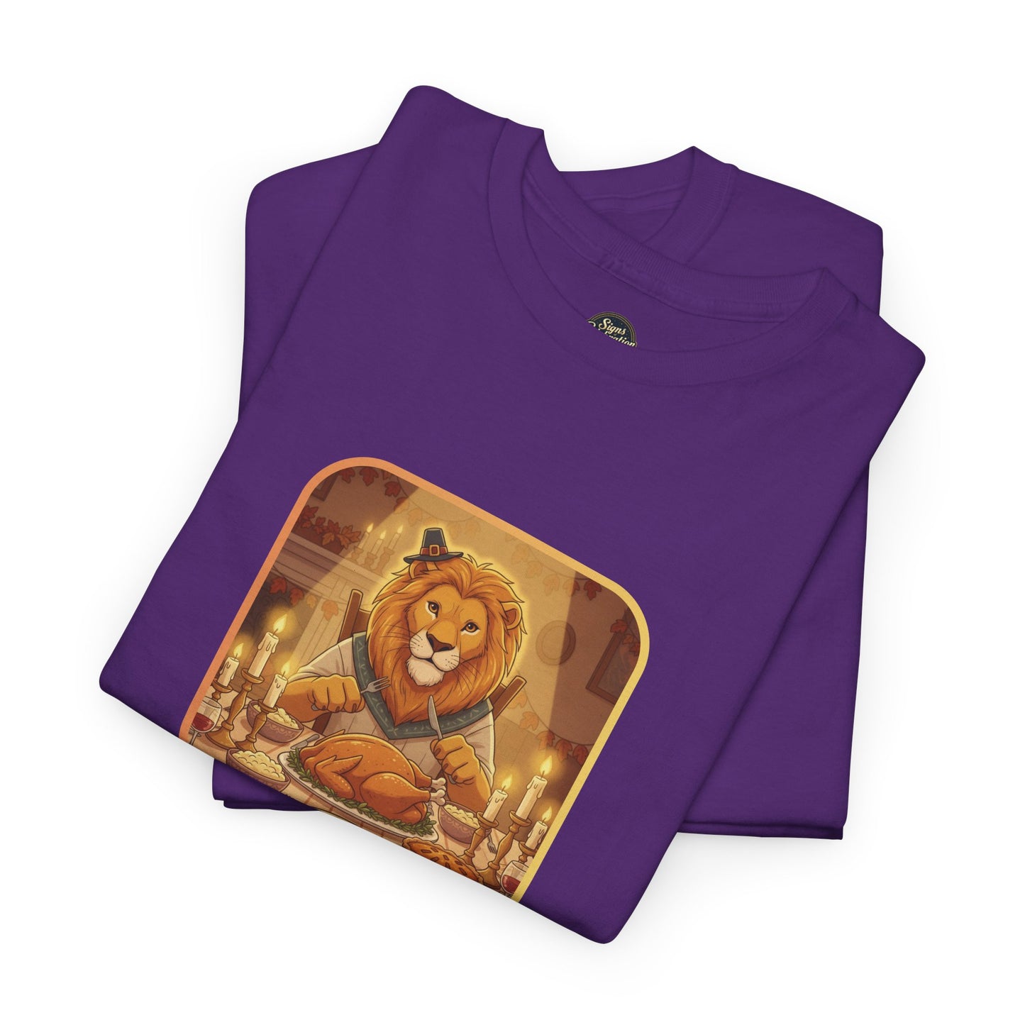 Leo Thanksgiving-Themed Unisex Heavy Cotton Tee