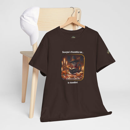 Scorpio Thanksgiving-Themed Unisex Heavy Cotton Tee