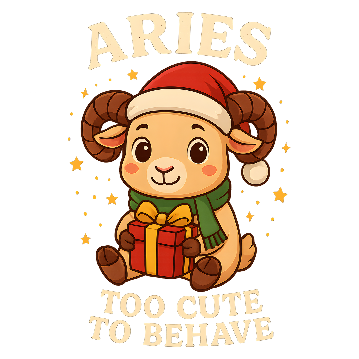 Aries Christmas-Themed Toddler Long Sleeve Tee