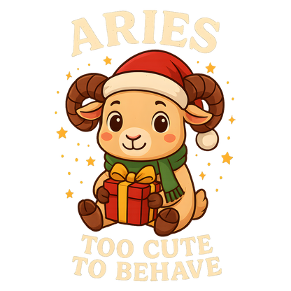 Aries Christmas-Themed Toddler Long Sleeve Tee