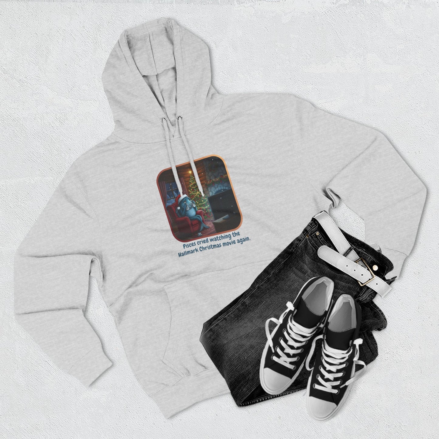 Pisces Christmas-Themed Three Panel Fleece Hoodie
