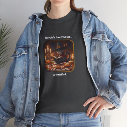 Scorpio Thanksgiving-Themed Unisex Heavy Cotton Tee