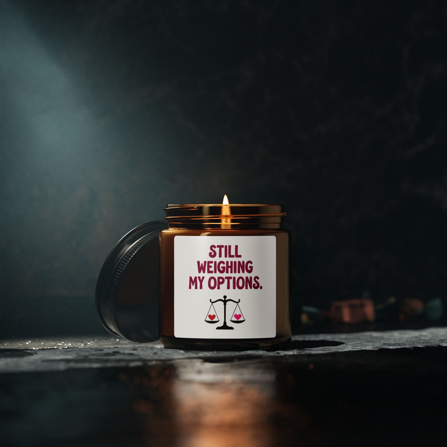 Libra | Still Weighing My Options Soy Candle — Amber Jar Scented Candle