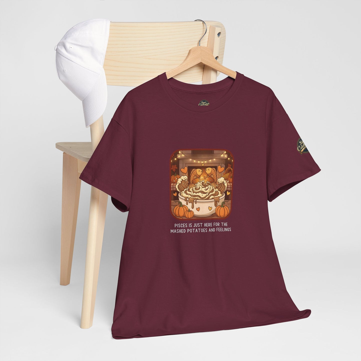 Pisces Thanksgiving-Themed Unisex Heavy Cotton Tee