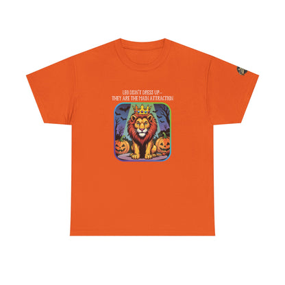 Leo Halloween Heavy Cotton Tee - Perfect for Men, Everyday Wear, Halloween Costume Alternative, Leo Gift