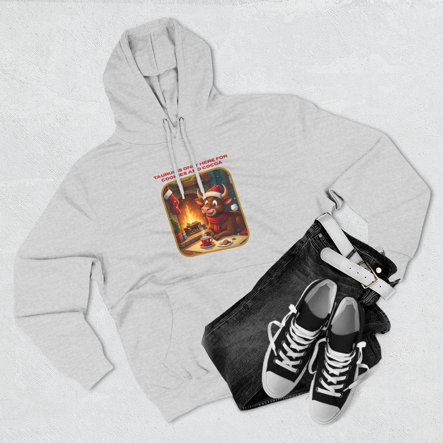 Taurus Christmas-Themed Three Panel Fleece Hoodie for Him