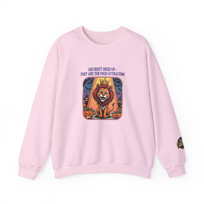 Leo Halloween Inspired Ladies Crewneck Sweatshirt, Cozy Astrology Gift, Halloween Apparel, Zodiac Inspired Clothing