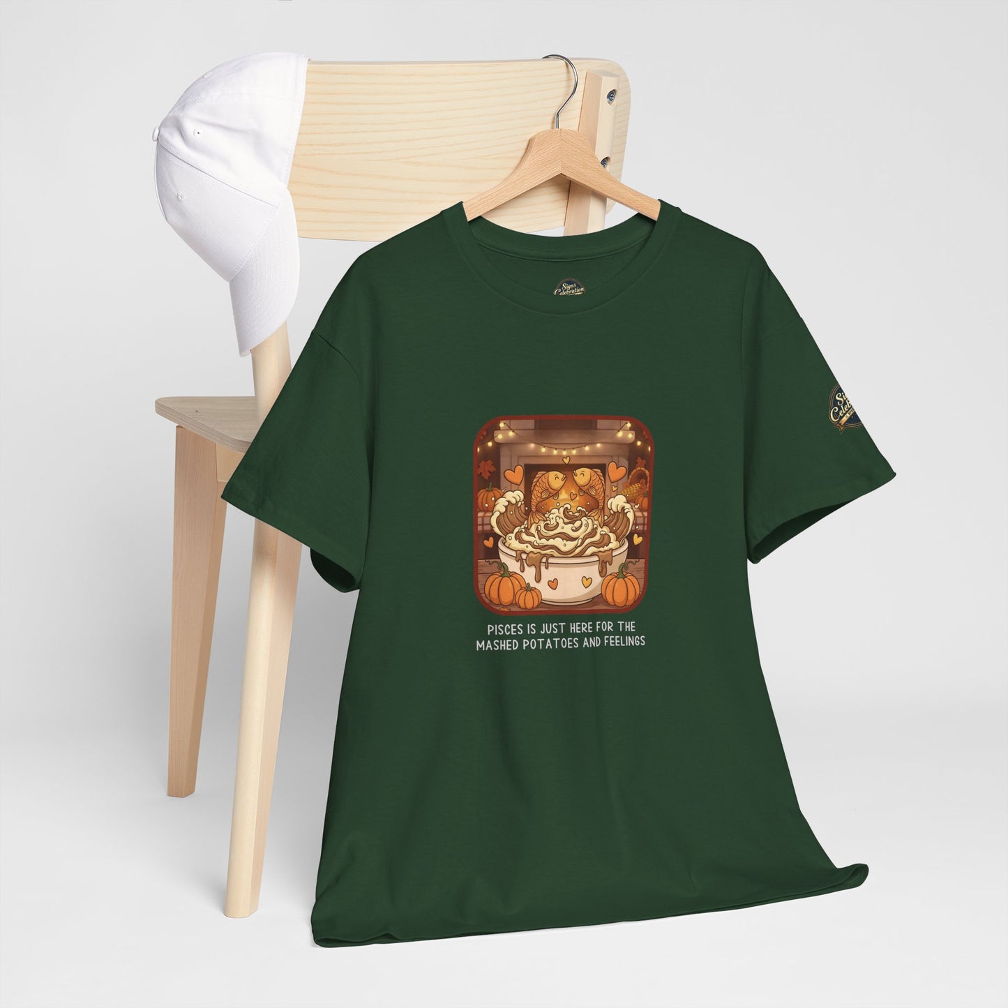 Pisces Thanksgiving-Themed Unisex Heavy Cotton Tee