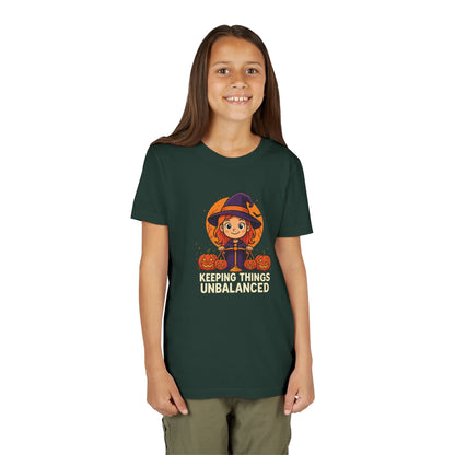 Libra Halloween Themed Youth Tee, Libra "Keeping Things Unbalanced" Design, Kids Halloween Shirt, Trick or Treat T-Shirt, Libra Zodiac Gift