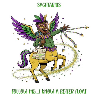 Sagittarius Mardi Gras Three-Panel Fleece Hoodie