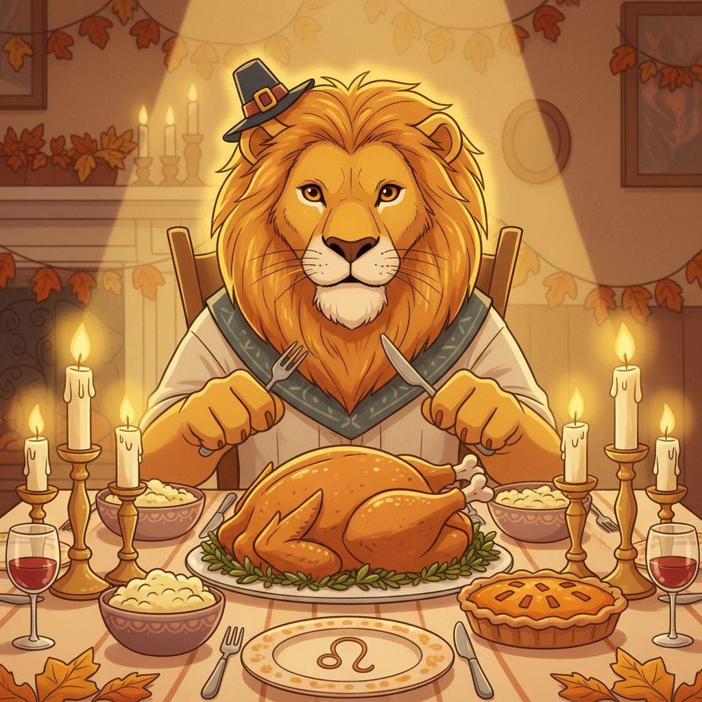 Leo Thanksgiving-Themed Unisex Heavy Cotton Tee