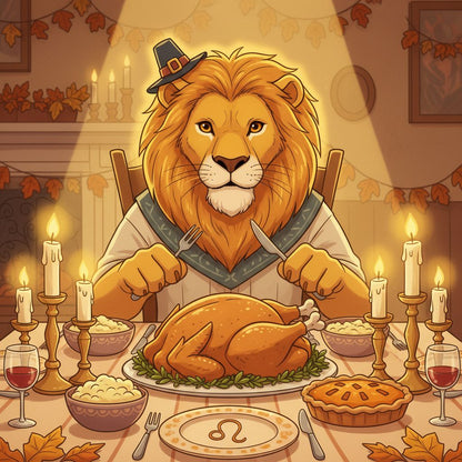 Leo Thanksgiving-Themed Unisex Heavy Cotton Tee